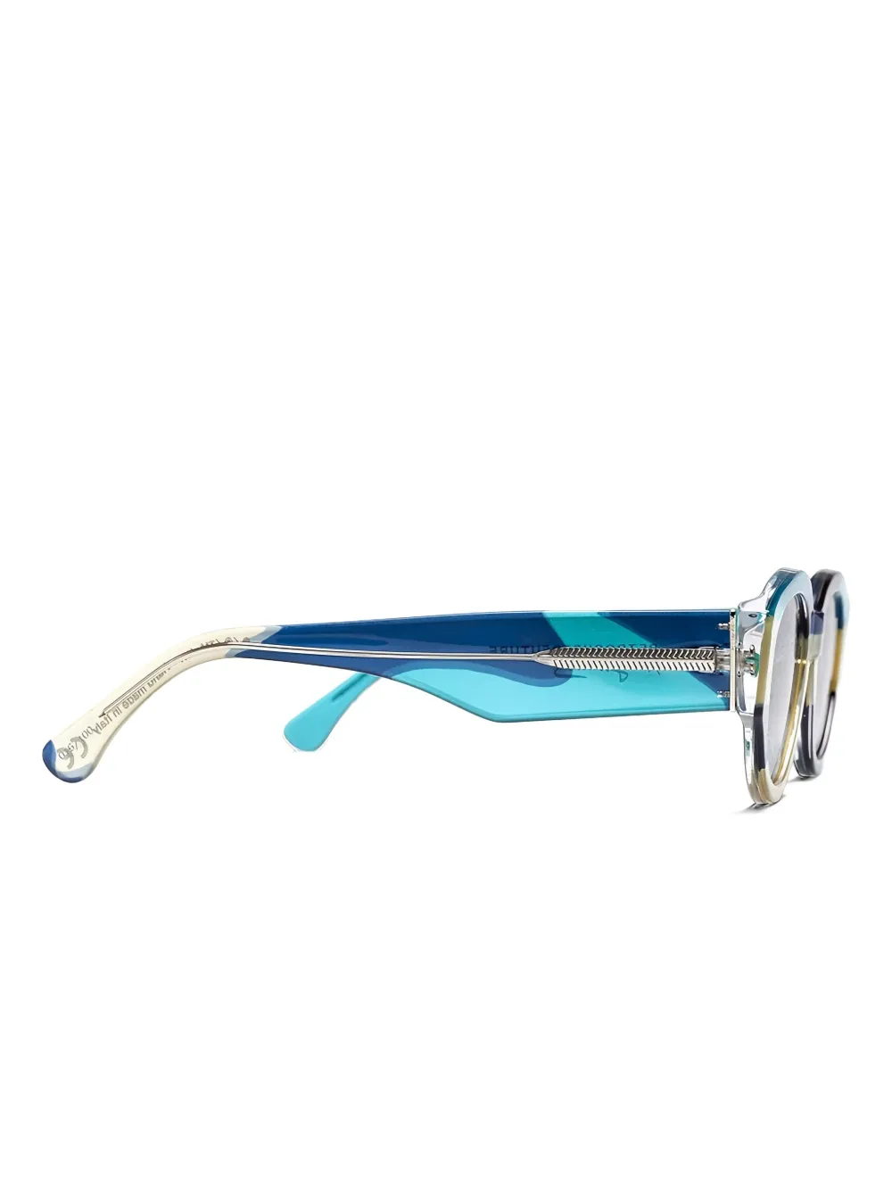 Retrosuperfuture Drew Mama Andy Warhol zonnebril met camouflageprint en rond montuur Blauw
