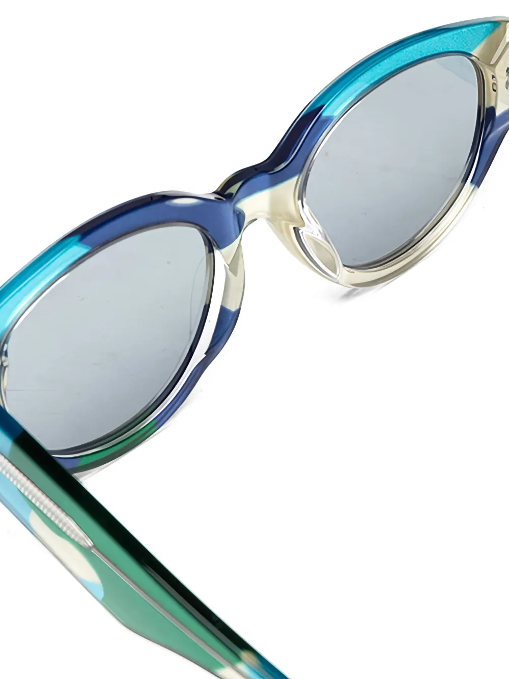 Retrosuperfuture Drew Mama Andy Warhol zonnebril met camouflageprint en rond montuur Blauw