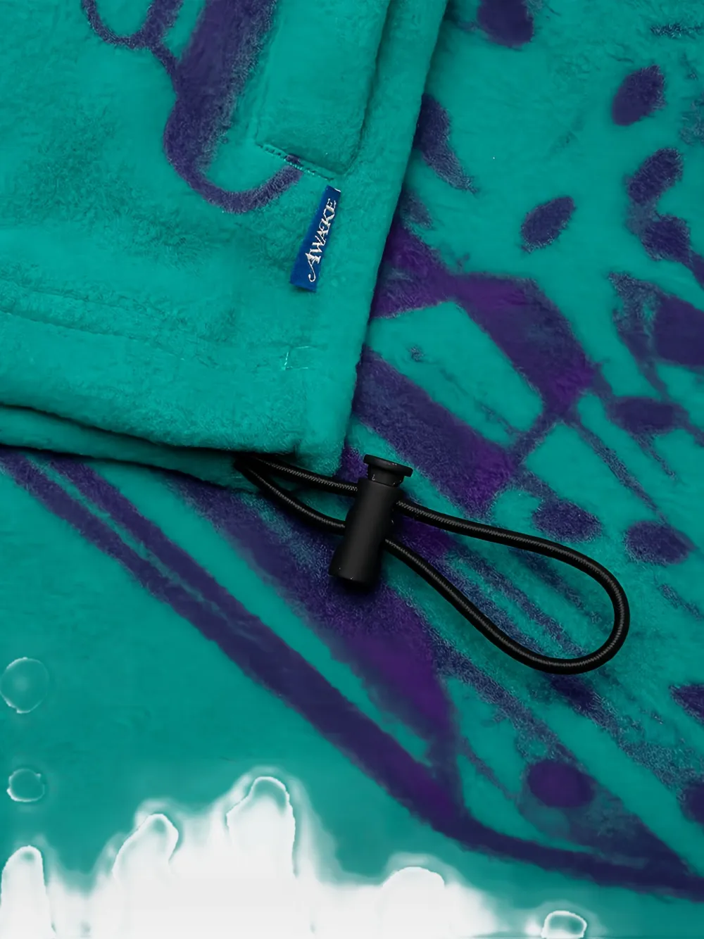 Awake NY Fleece sweater met rits en dobbelsteenprint - Groen