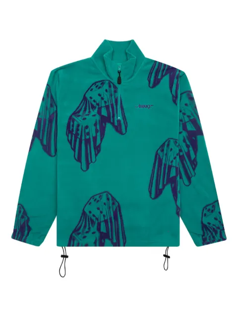 Awake NY Dice-print fleece quarter-zip sweatshirt