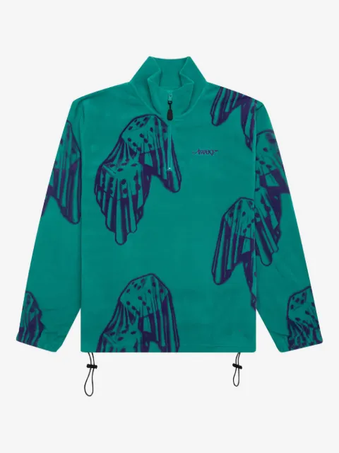 Awake NY Dice-print fleece quarter-zip sweatshirt