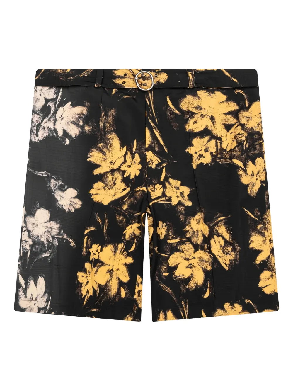 Jil Sander floral-print belted shorts | Black | Image 1