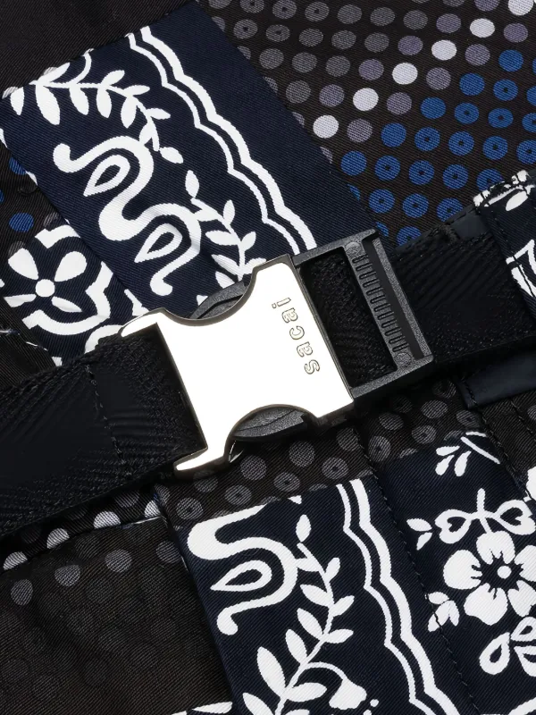 Sacai x Hank Willis Thomas パッチワーク パンツ | ブラック