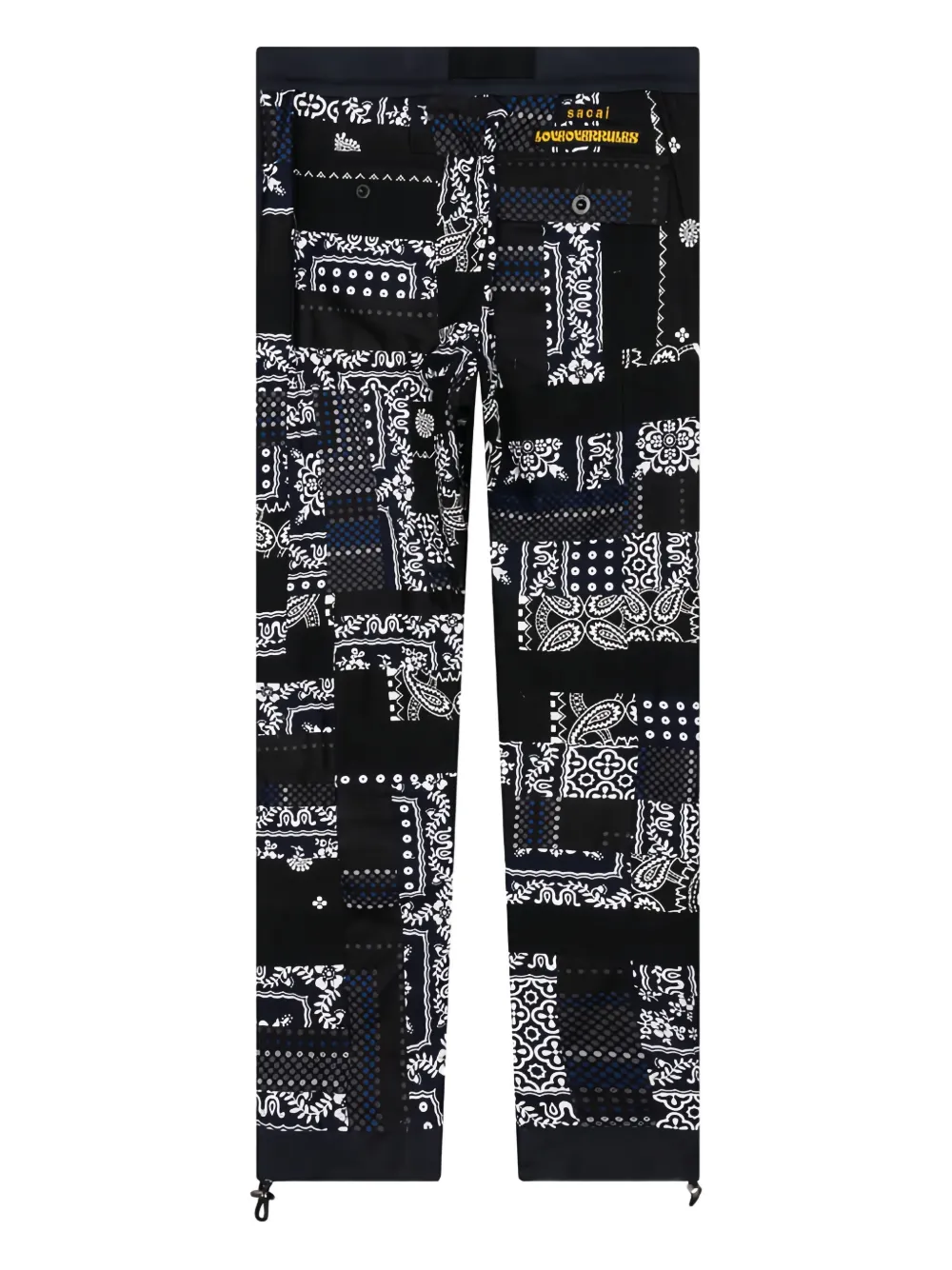 sacai x Hank Willis Thomas broek met patchwork Zwart