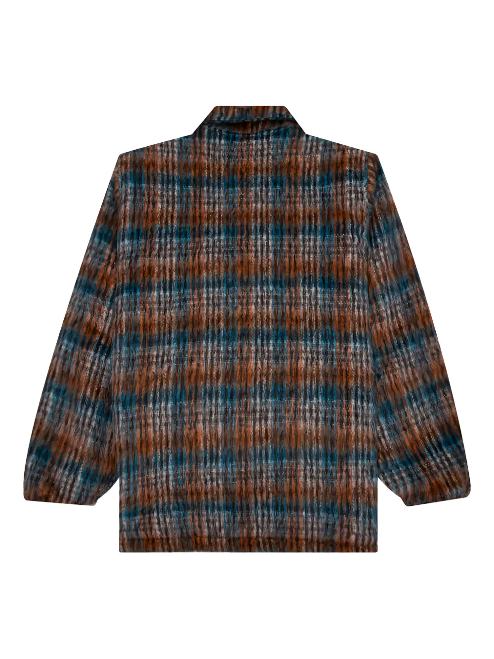 SOUTH2 WEST8 Geruit jack met logopatch Bruin