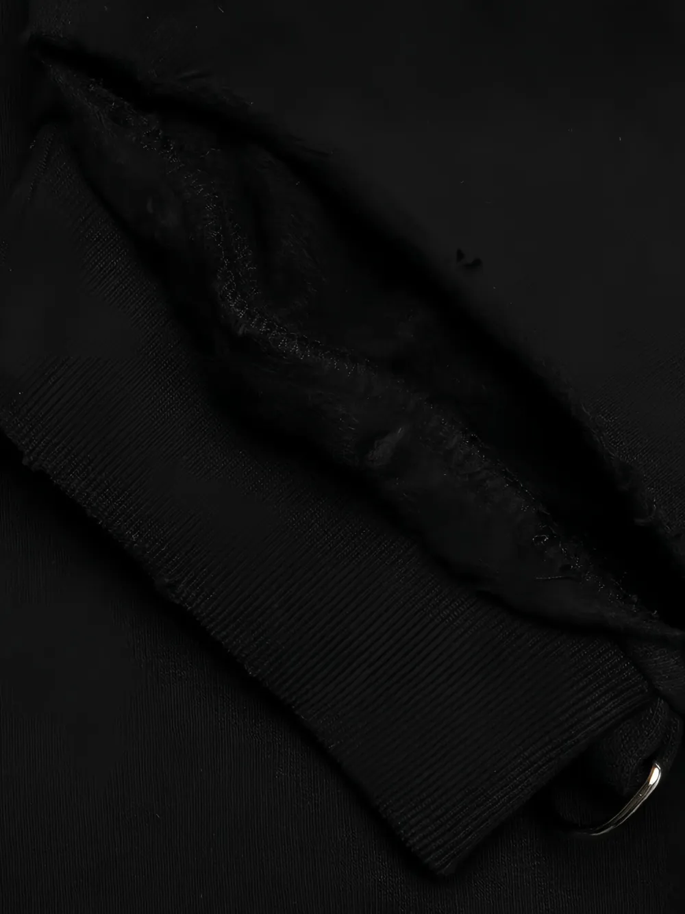 Raf Simons Gerafelde hoodie met verwassen effect Zwart
