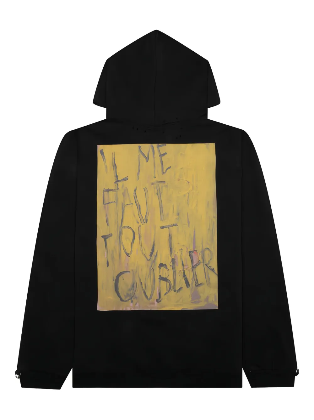 Raf Simons Gerafelde hoodie met verwassen effect Zwart