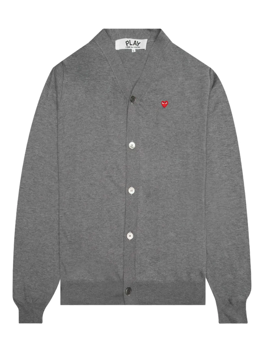 Comme Des Garçons Play heart-patch cardigan - グレー Comme Des Garçons Play heart-patch cardigan - グレー