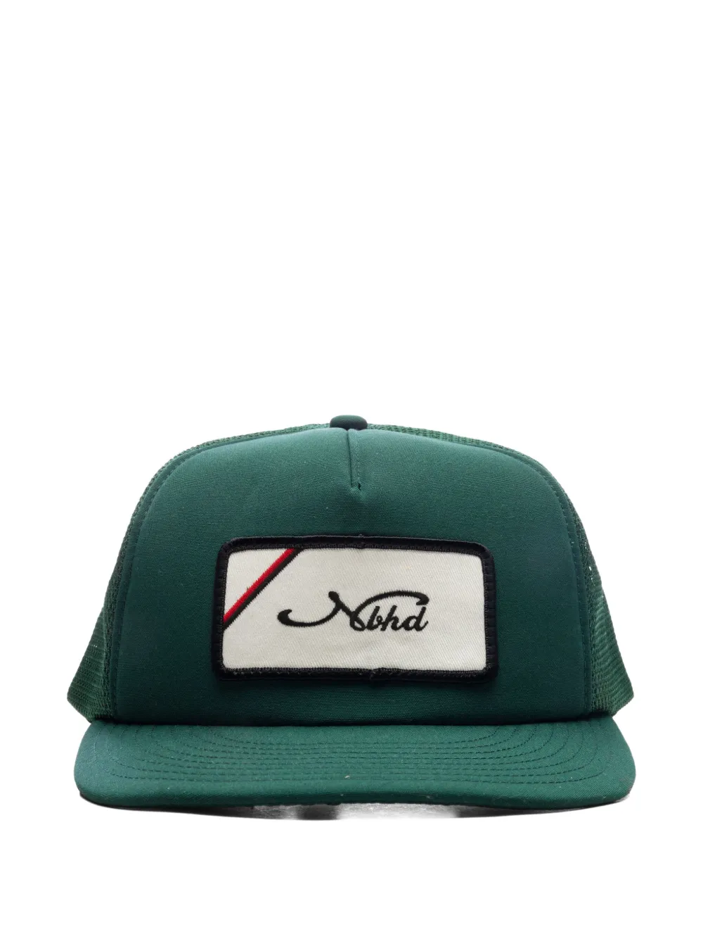 Neighborhood Logo-patch Trucker Cap In Green