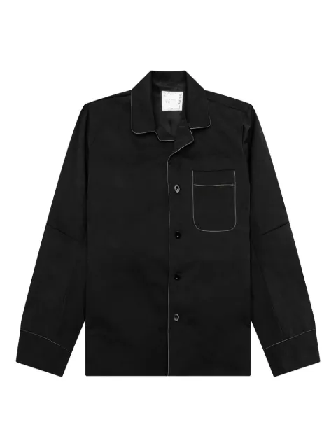 sacai contrasting-trim shirt jacket 