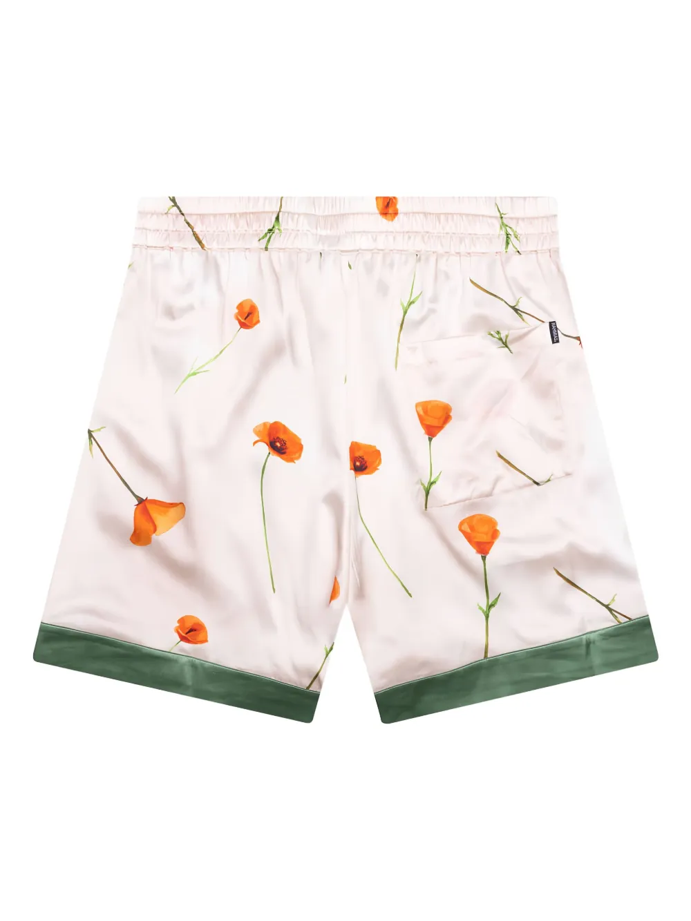 Nahmias poppy-print side-stripe silk shorts - ピンク Nahmias poppy-print side-stripe silk shorts - ピンク