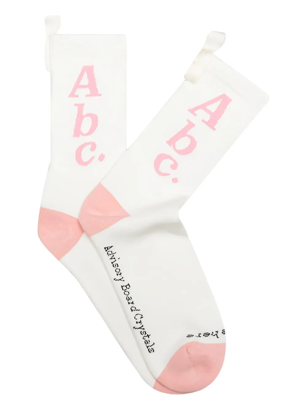 Advisory Board Crystals Logo Ribbed Socks In White