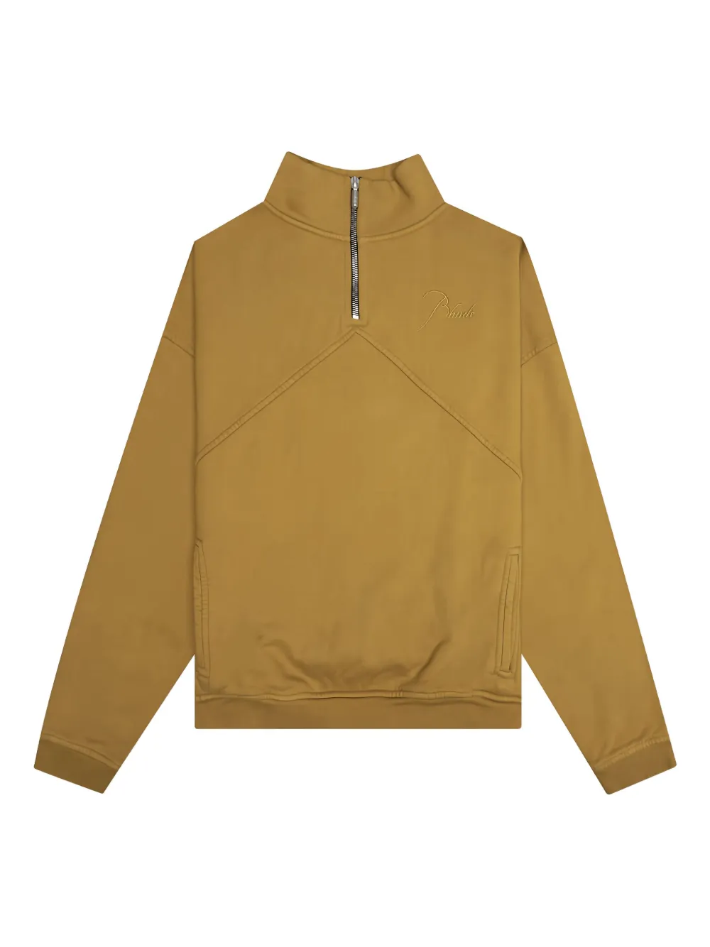 RHUDE embroidered quarter-zip sweatshirt - イエロー RHUDE embroidered quarter-zip sweatshirt - イエロー