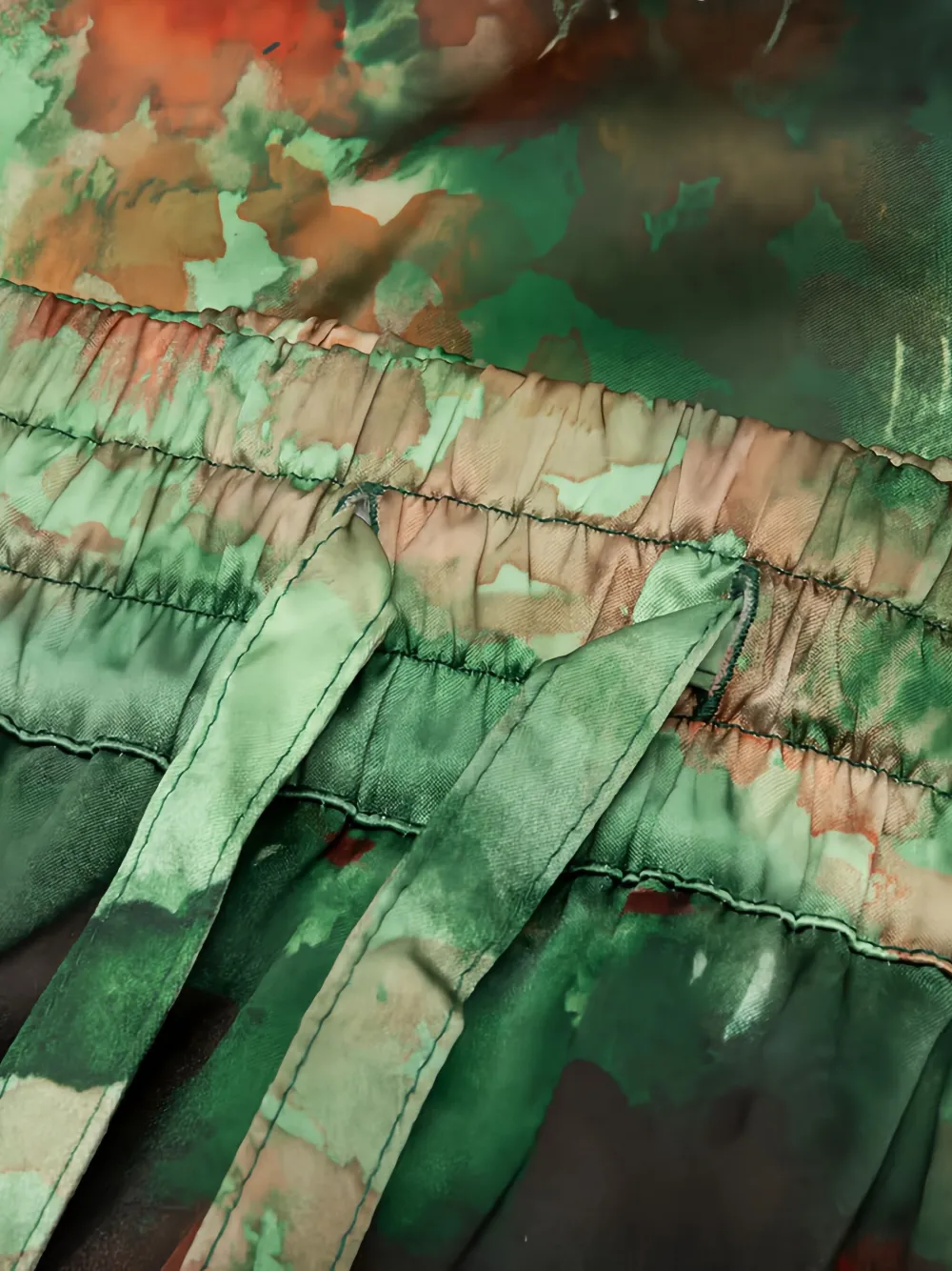 Nahmias Shorts met tie-dye print van zijdeblend Groen