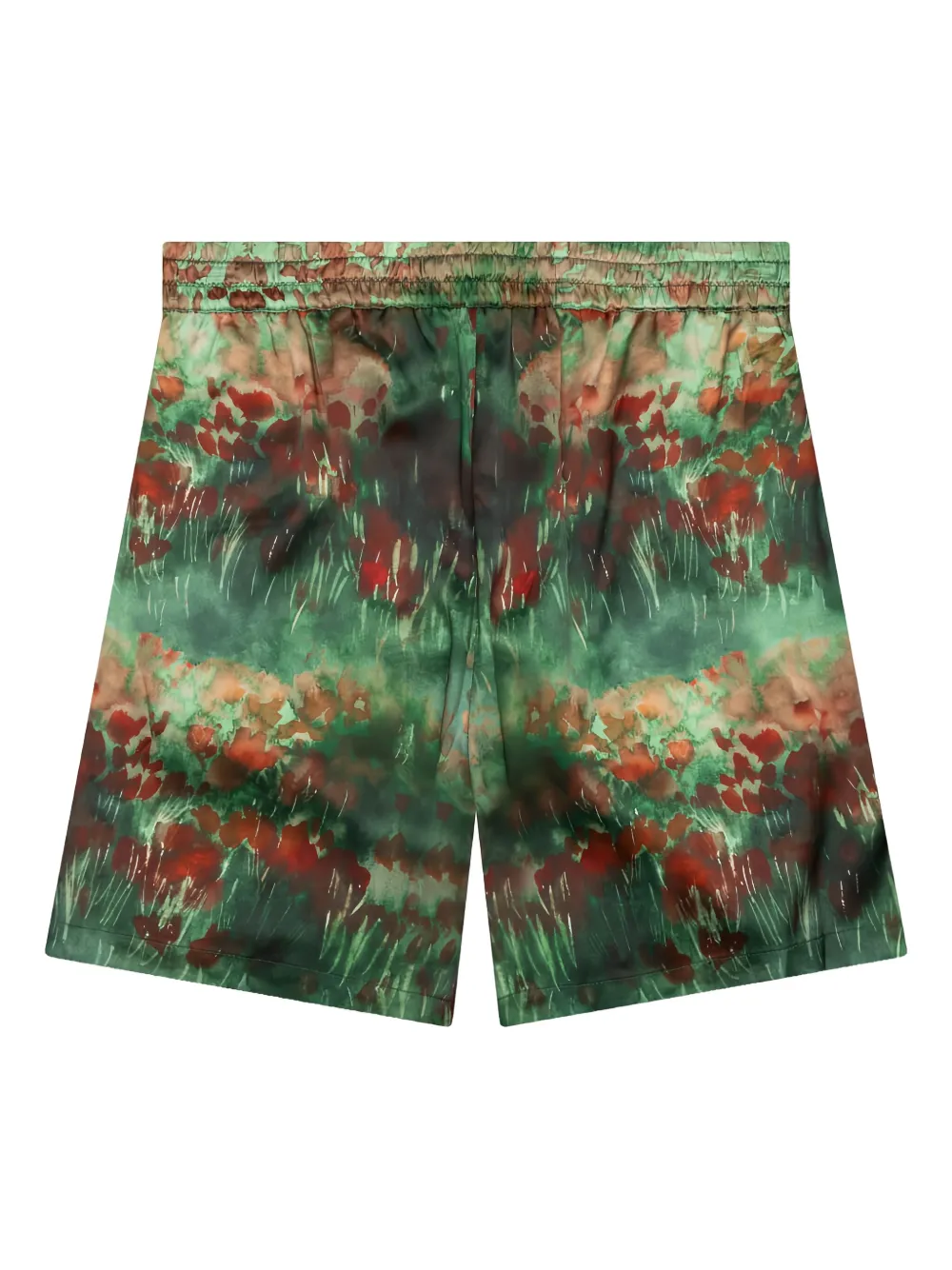 Nahmias Shorts met tie-dye print van zijdeblend Groen