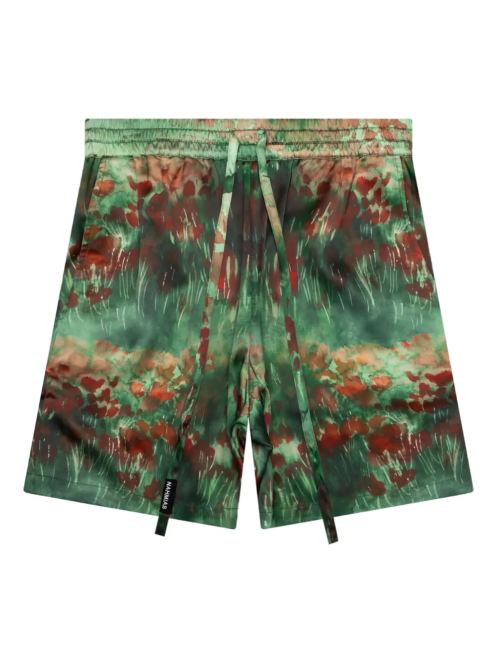 Nahmias tie dye-print silk-blend shorts - グリーン Nahmias tie dye-print silk-blend shorts - グリーン