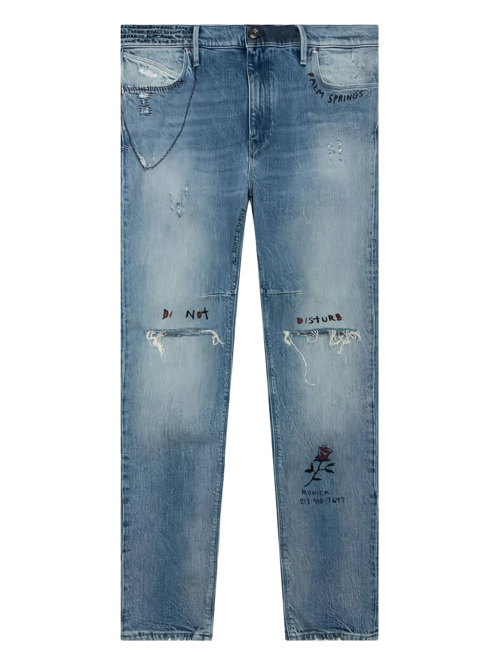 RTA graphic-detail distressed jeans - Blue RTA graphic-detail distressed jeans - Blue
