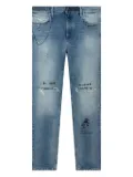 RTA graphic-detail distressed jeans - Blue