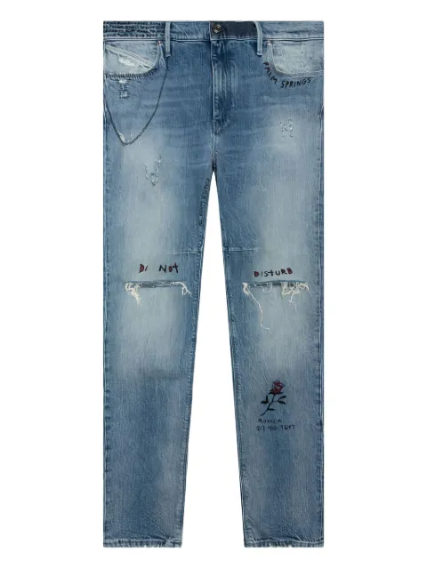 RTA graphic-detail distressed jeans