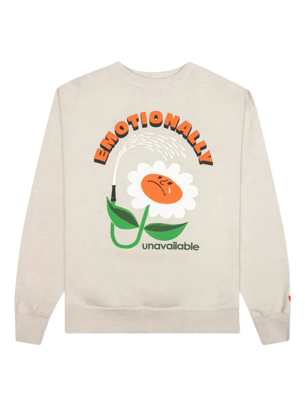 Emotionally Unavailable flower-print crewneck sweater | Neutrals | Image 1