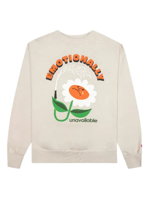 Emotionally Unavailable flower-print crewneck sweater