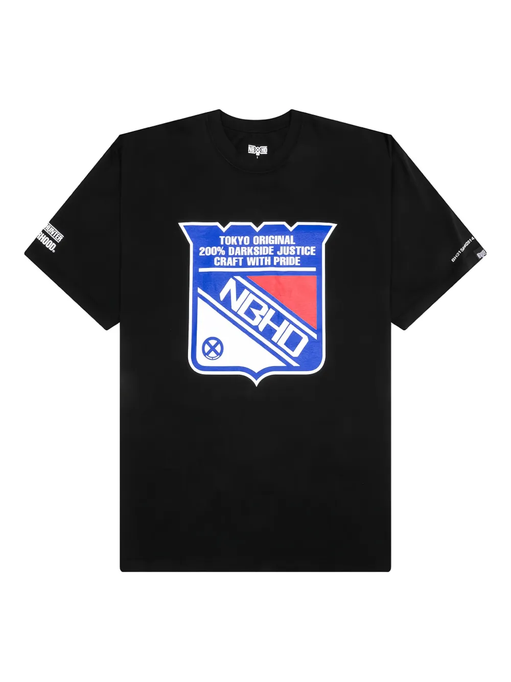 Neighborhood T-shirt met doodskop-logo Zwart
