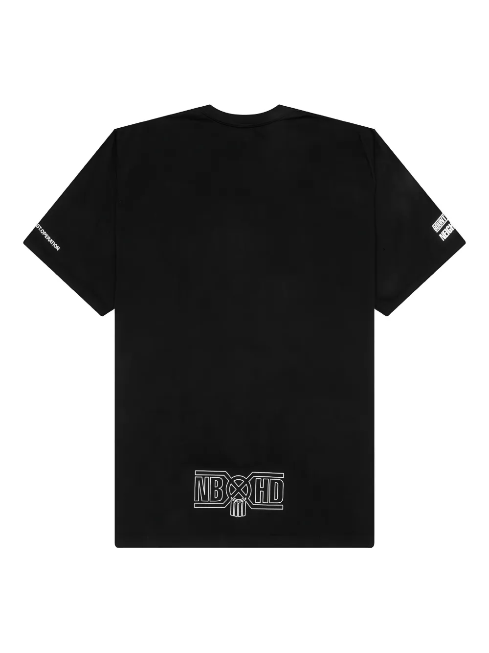 Neighborhood T-shirt met doodskop-logo Zwart