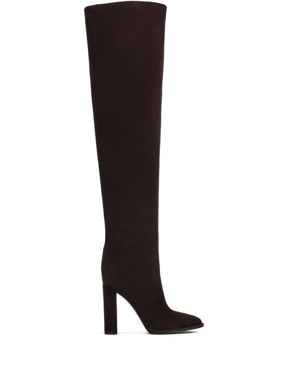 Le Silla 110MM block-heel suede boots Brown