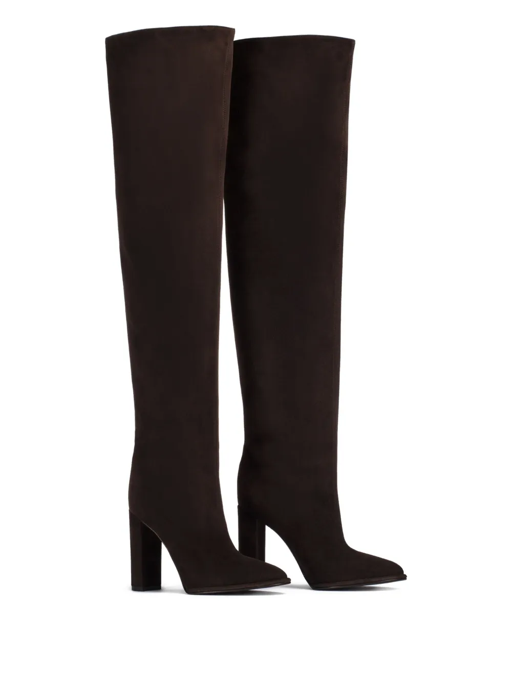 Le Silla 110MM block-heel suede boots Brown