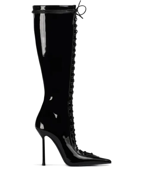 Le Silla 100MM lace-up pointed-toe boots