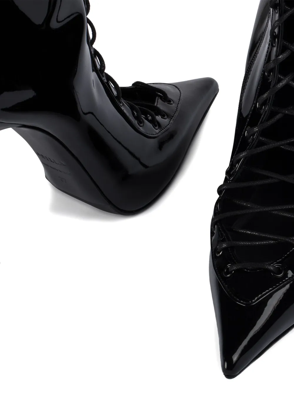 Le Silla 100MM lace-up pointed-toe boots Black