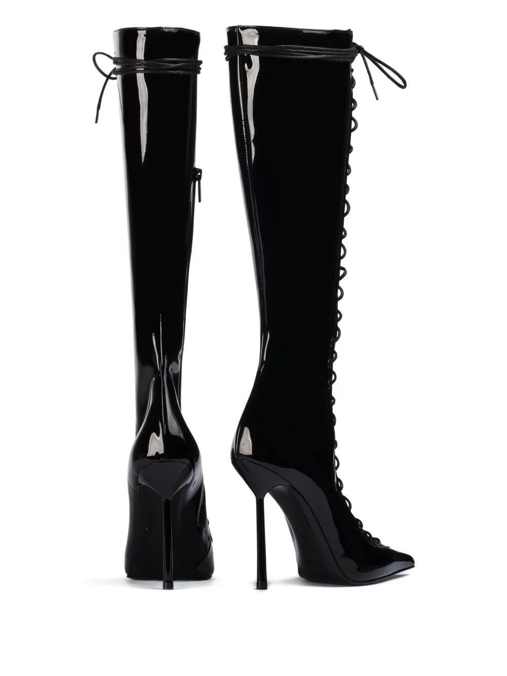 Le Silla 100MM lace-up pointed-toe boots Black