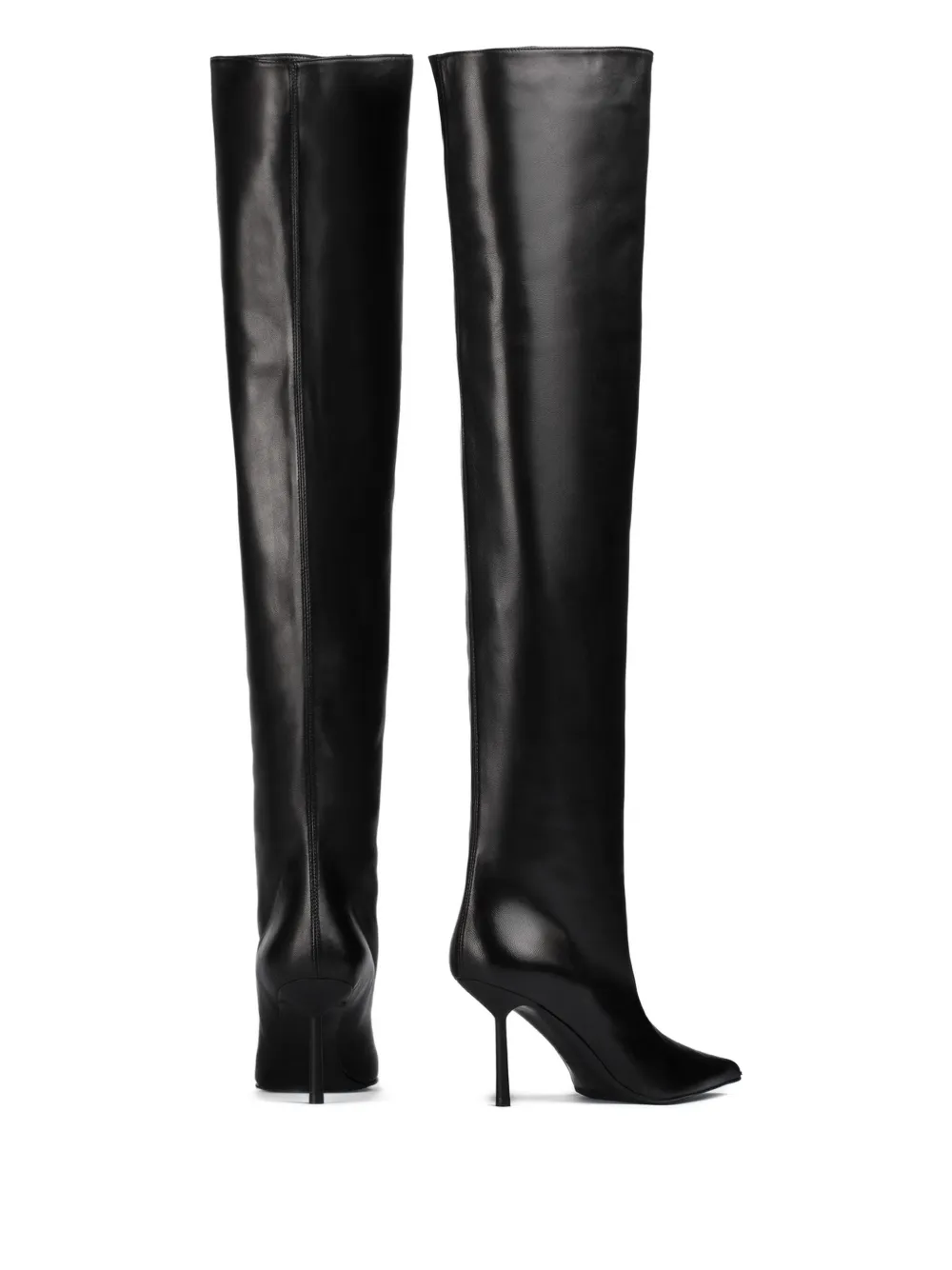 Le Silla 80MM leather pointed-toe knee-high boots Black