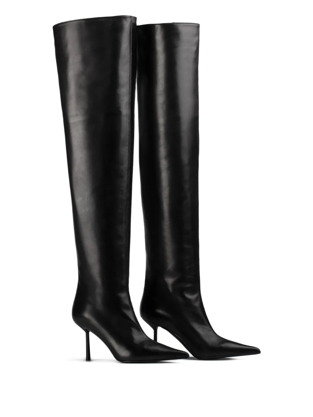 Le Silla 80MM leather pointed-toe knee-high boots Black
