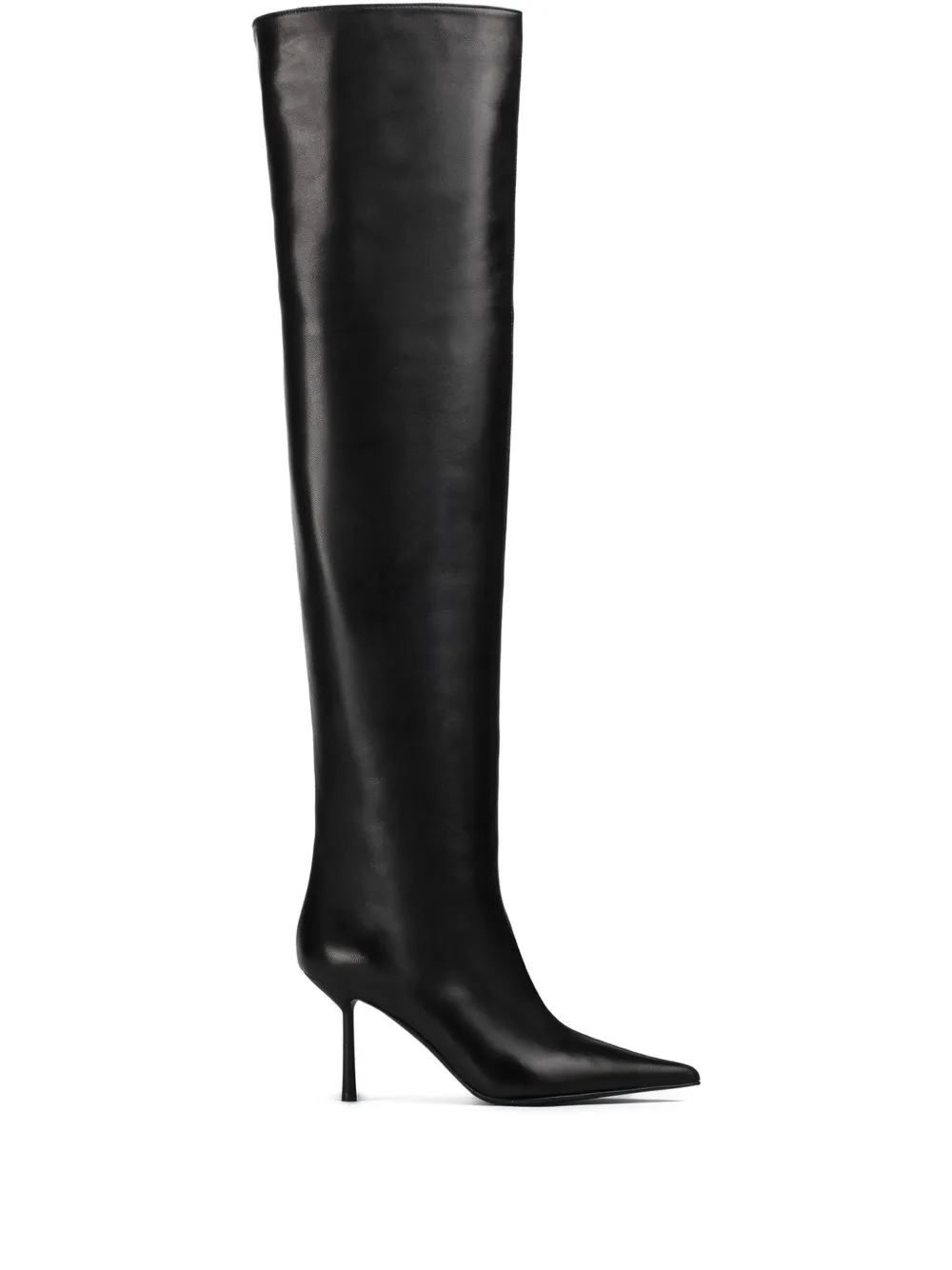 Le Silla 80MM leather pointed-toe knee-high boots Black