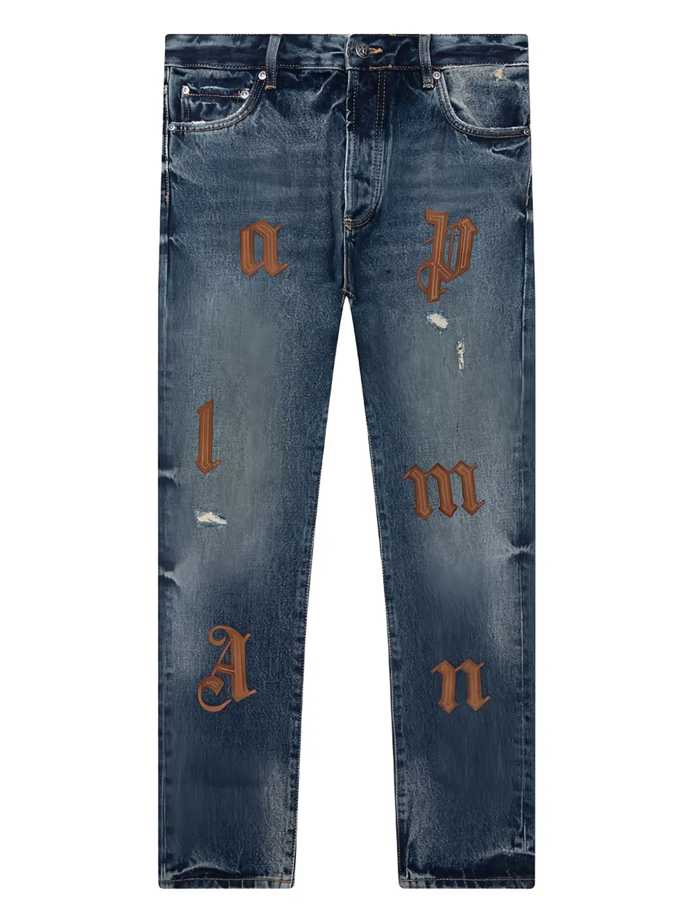 Palm Angels logo-patch jeans - ブルー Palm Angels logo-patch jeans - ブルー