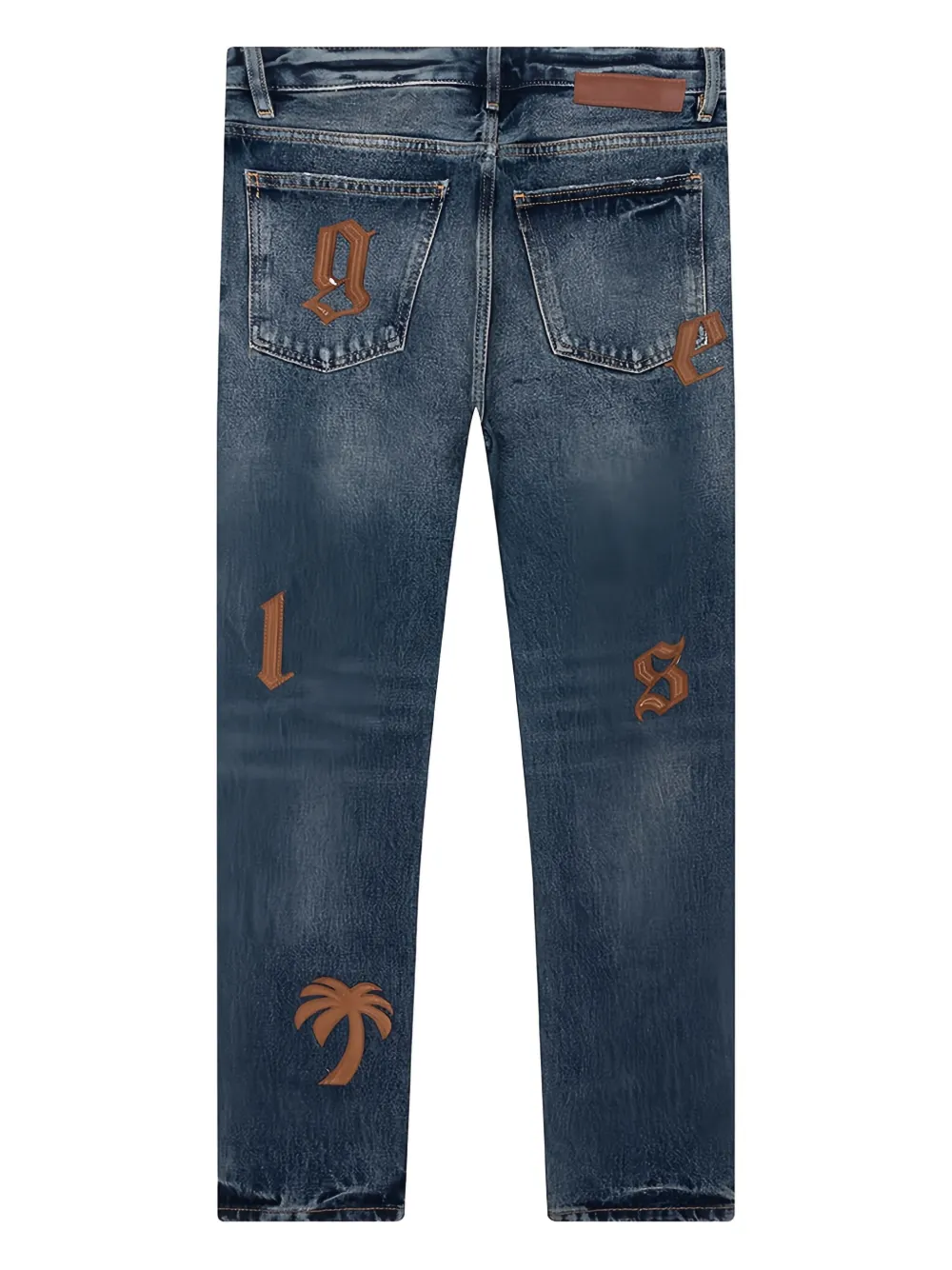 Palm Angels Jeans met logopatch Blauw
