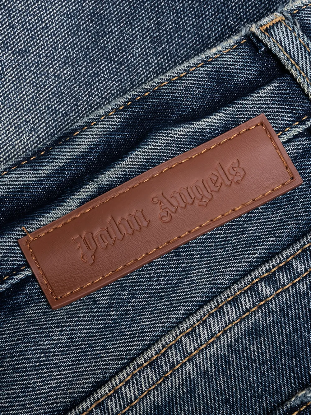 Palm Angels Jeans met logopatch Blauw