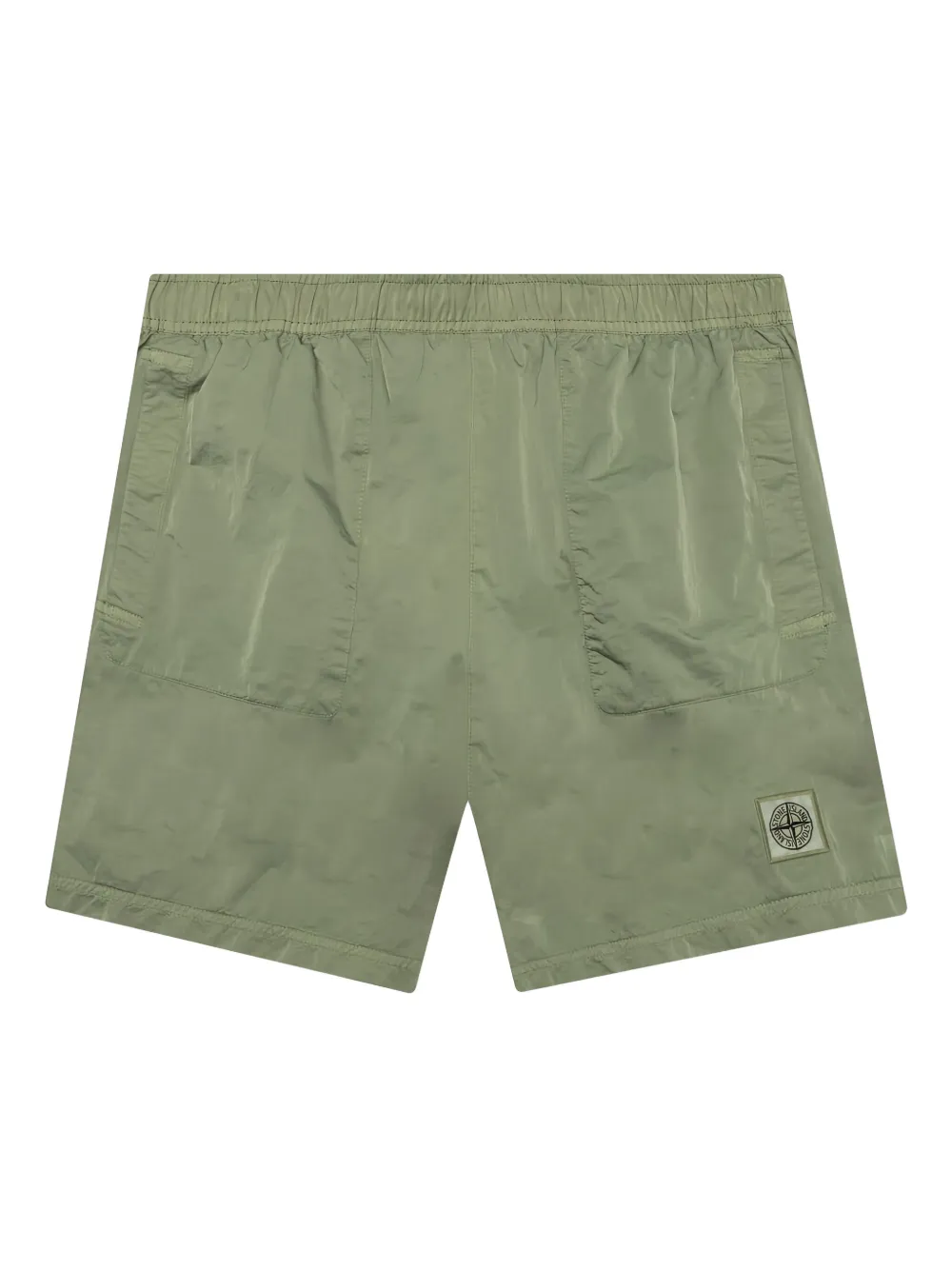 Stone Island logo-patch elasticated-waist swim shorts - グリーン Stone Island logo-patch elasticated-waist swim shorts - グリーン