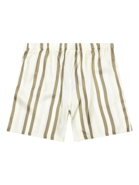 John Elliott striped-pattern silk shorts