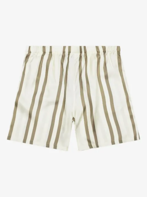 John Elliott striped-pattern silk shorts