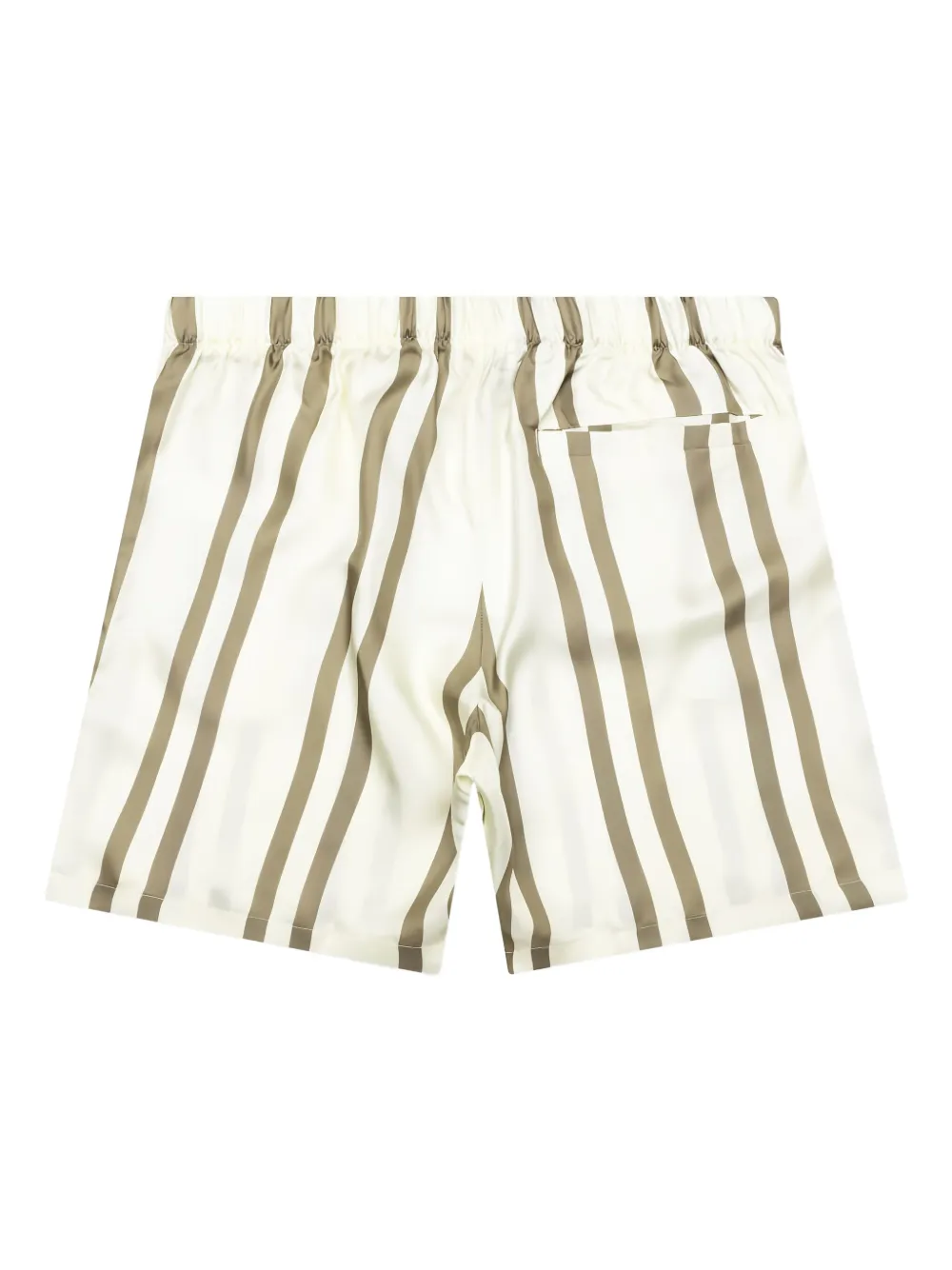 John Elliott Gestreepte zijden shorts - Beige