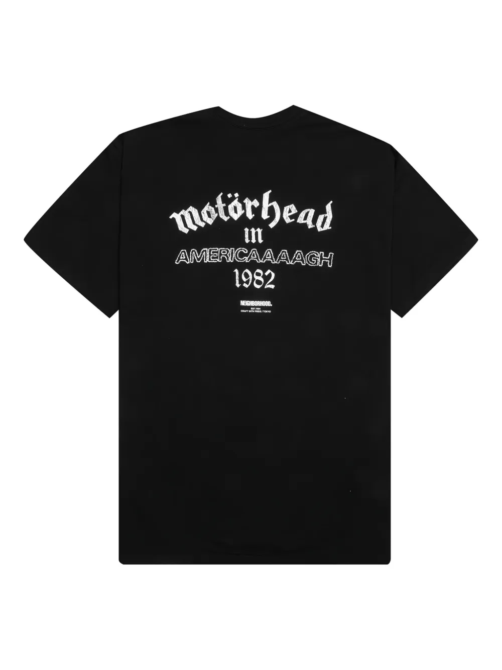 Neighborhood T-shirt met doodskopprint Zwart