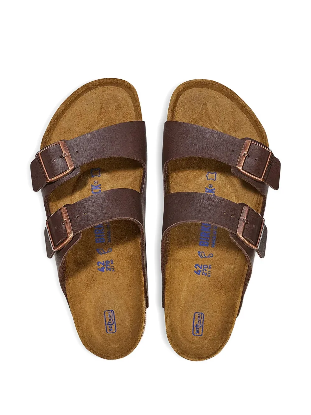 Birkenstock double-buckle slides Brown
