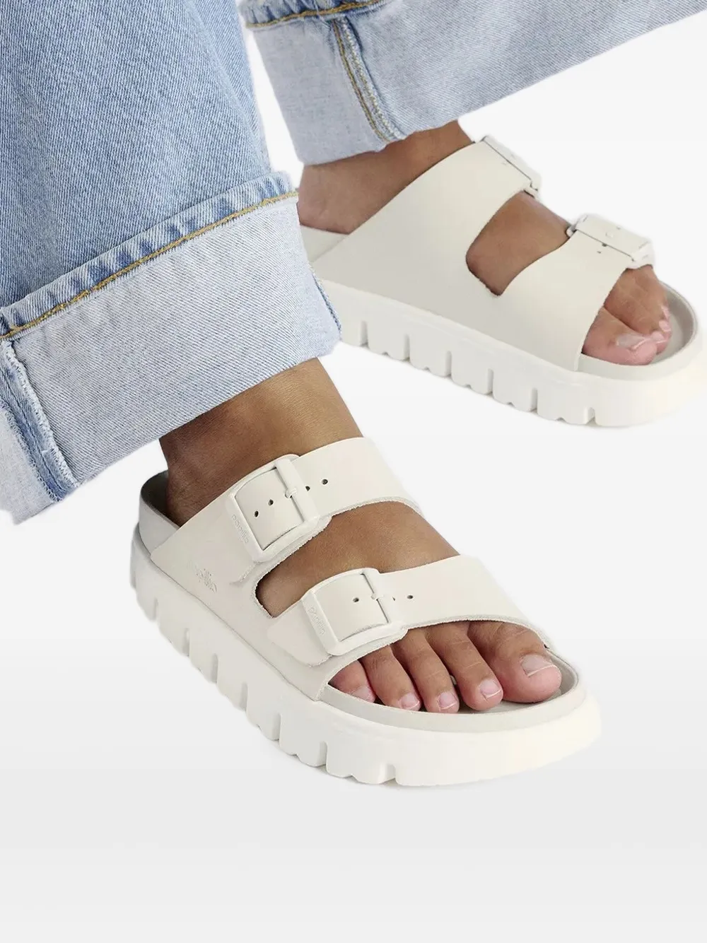 Birkenstock Arizona Chunky double-buckle platform sandals White