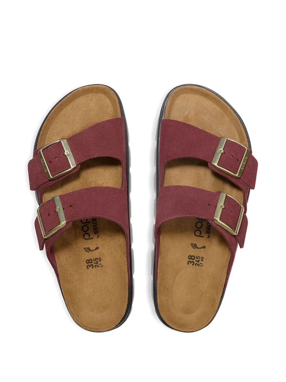 Birkenstock Double-buckle Platform Slides In Red