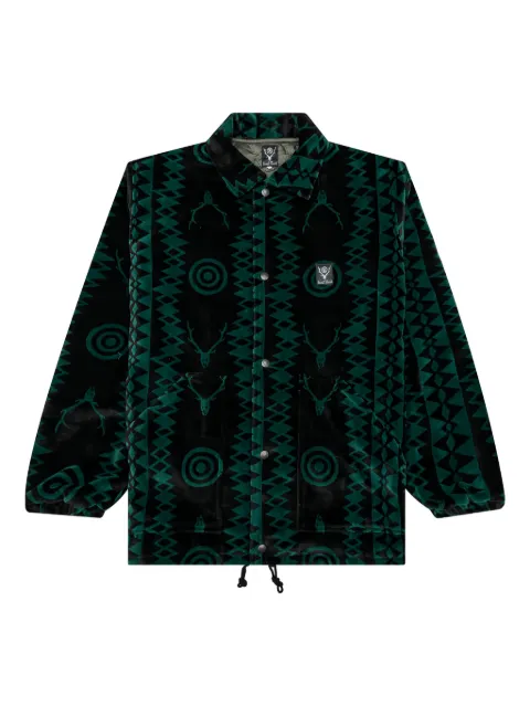 SOUTH2 WEST8 deer-pattern coach shirt jacket