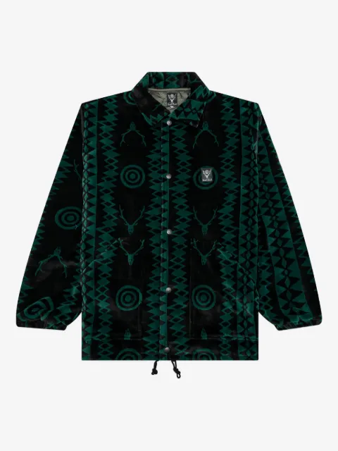 SOUTH2 WEST8 deer-pattern coach shirt jacket