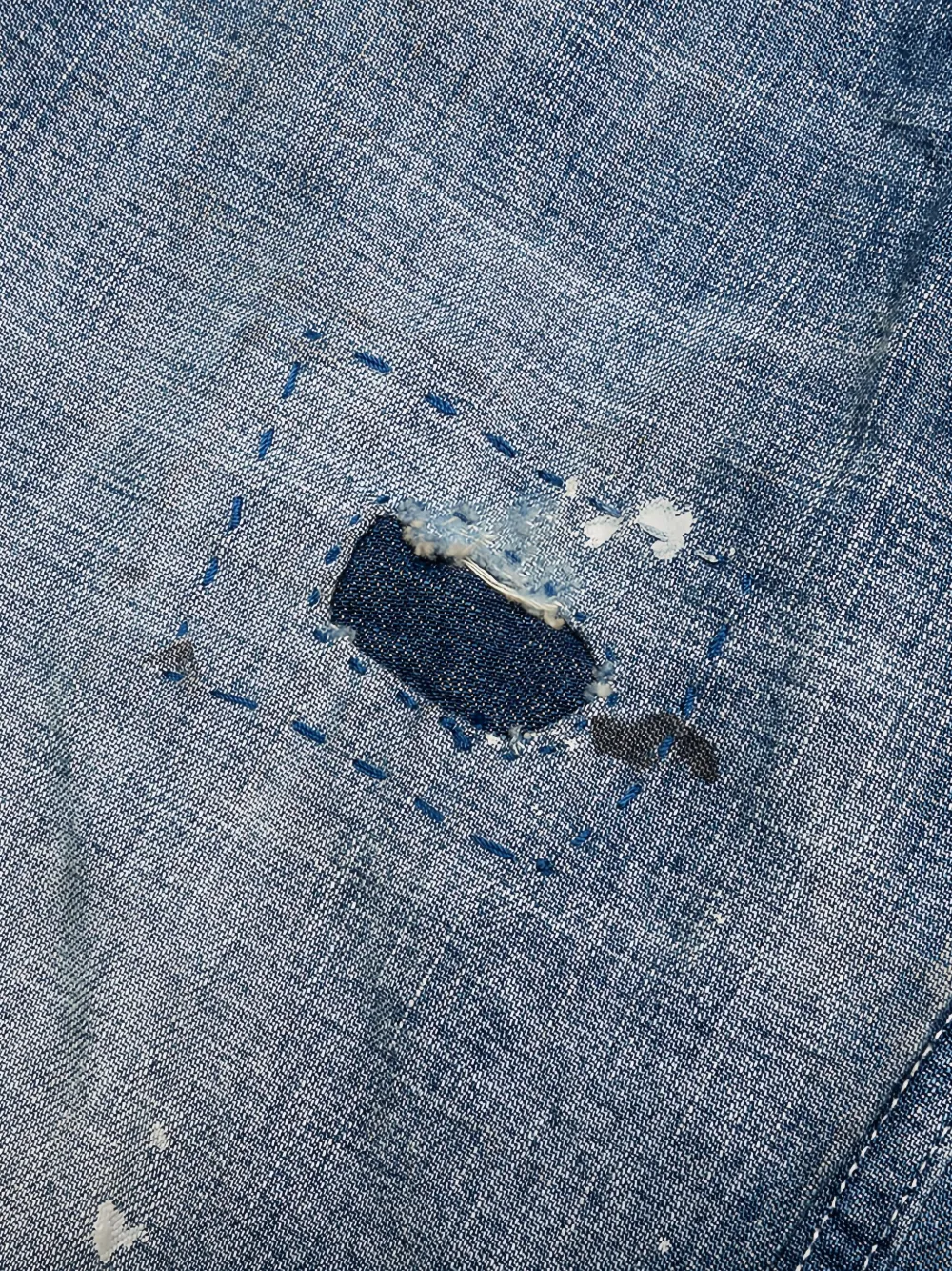 Saint Mxxxxxx Painter Splattered Jeans In Blue
