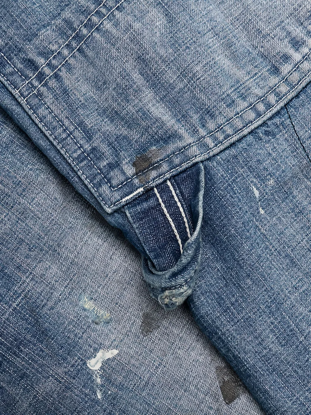 Saint Mxxxxxx Painter Splattered Jeans In Blue